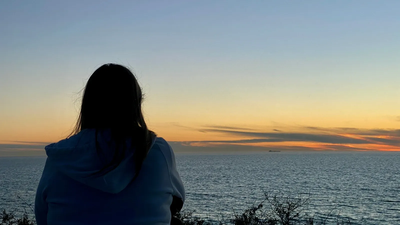 woman watching the sunset